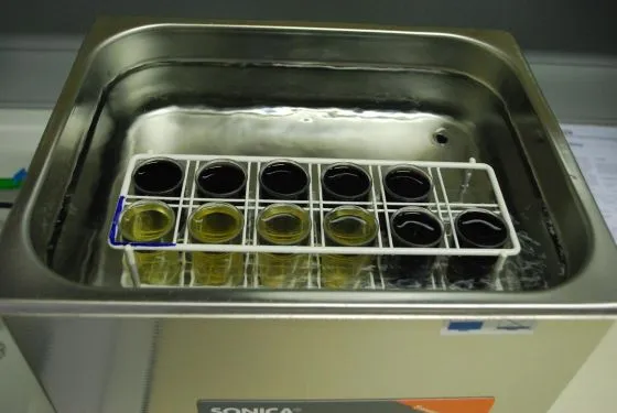 degasificazione con bagno ad ultrasuoni