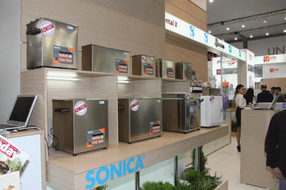 SONICA ultrasonic cleaners at UNIDENT stand at Dental Salon Moscow