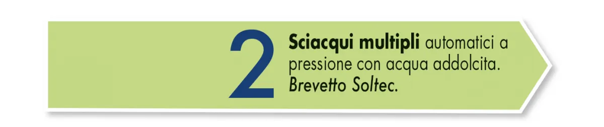 sciacqui multipli automatici con acqua pulita - Brevetto esclusivo SOLTEC