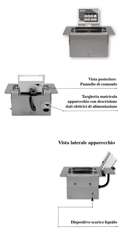 Lavatrice ad ultrasuoni incassabile SONICA per studi odontoiatrici. SOLTEC Srl